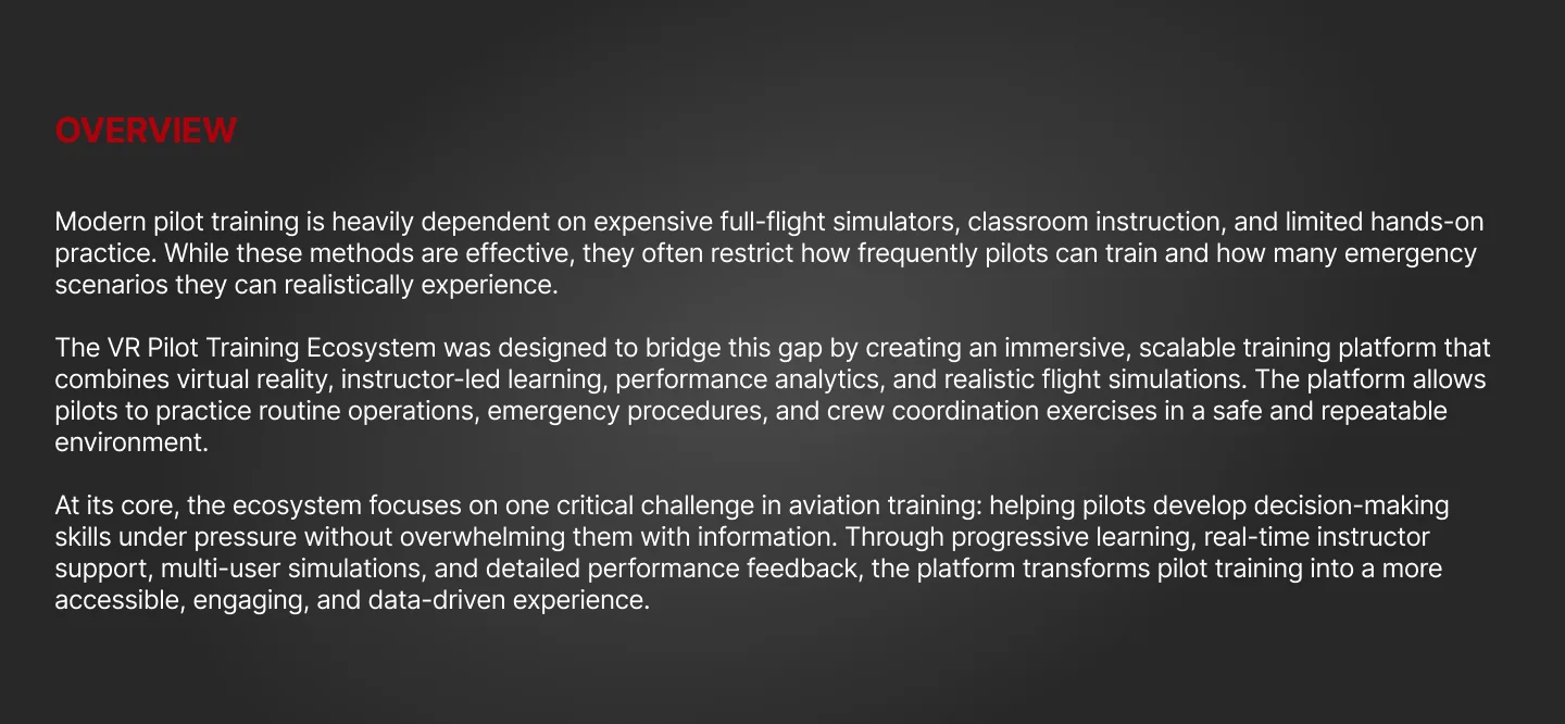 VR Pilot Training Ecosystem — slide 3